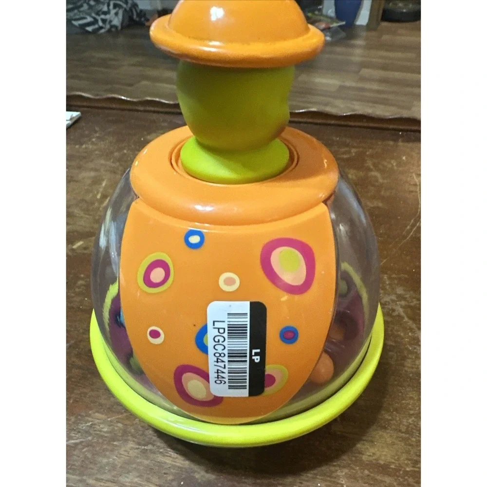 B Toys Poppitoppy Ball Popper Toy - Top Spinning Toys for Toddlers - Push Down